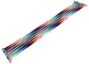 Correa Apple Braided Solo Loop Pride Edition trenzada multicolor para Apple Watch 44mm-49mm, tamaño 11, sobre fondo blanco.