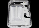 Tapa intermedia blanca OEM grado A para iPhone 16e/17e (versión US) con pequeñas piezas, lista para reparación.