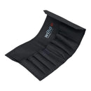 Organizador de herramientas Wiha de lona plegable con cierre de velcro, ideal para piezas de precisión.