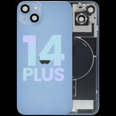Tapa trasera azul para iPhone 14 Plus con MagSafe, NFC y flex de linterna, repuesto A2632.
