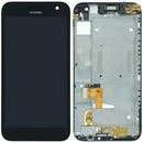Pantalla LCD negra con marco para Huawei Ascend G7, ideal para cambio de display y reparación de pantalla rota.