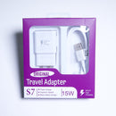 GEN Kit Pared Carga Rapida + Cable Empaque Blanco / Morado V8 Micro Usb