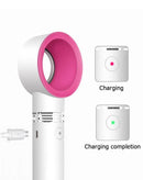 Ventilador sin aspas CHILL blanco y rosa con base, diseño moderno y seguro para el hogar.