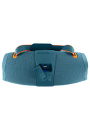 Altavoz portátil boombox BLASTIN azul, con asa, controles frontales y altavoces laterales, ideal para audio.