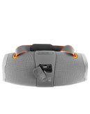 Altavoz boombox portátil BLASTIN gris, diseño retro con asa, ideal para música en exteriores.