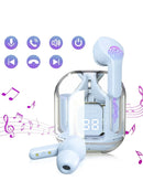 Auricular Bluetooth Bytech blanco con pantalla clara, diseño ergonómico y micrófono integrado para llamadas.