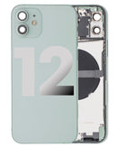 Tapa trasera con componentes pequenos pre-instalados para iPhone 12 (Version EE.UU.) (Original Usada Calidad C) (Verde)