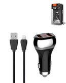 Cargador de auto dual USB-A LDNIO C2 con cable de carga USB A-L de 3ft en Quetzaltenango.