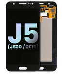 Pantalla OLED Service Pack negra para Samsung Galaxy J5 (J500 / 2015), repuesto original para reparación.
