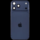 Tapa trasera usada iPhone 17 Pro Max azul profundo, con flex y puerto de carga, piezas pequeñas.