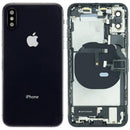 Tapa trasera usada Space Gray iPhone XS, con puerto de carga y componentes preinstalados A1920 A2097.