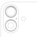 Anillo de bisel de cámara trasera blanco para iPhone 16/16 Plus, pack de 2 unidades, repuesto.