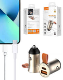 Carga dos dispositivos con rapidez con el cargador de auto dual USB A+C LDNIO C509Q PD QC4.0 (18W) en Quetzaltenango.