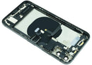 Tapa trasera Space Gray para iPhone XS (A1920, A2097) con puerto de carga y componentes preinstalados, grado B.