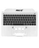 Tapa superior plateada OEM con teclado ISO UK para MacBook Pro 13 A1989 (2018-2019), repuesto usado.