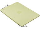 Pantalla LCD original usada para MacBook Neo 13" A3404 (2026) en color Citrus, lista para reparación.