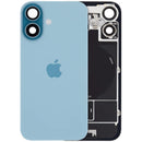 Tapa trasera de vidrio color teal para iPhone 16 con MagSafe, NFC y flex de linterna, repuesto original.