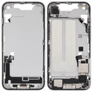 Chasis medio blanco para iPhone 16e (versión US) OEM con puerto de carga flex y piezas pequeñas.