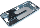 Marco medio teal usado para iPhone 16 Plus (A28XX), chasis de repuesto para reparación.