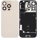 Encuentra la tapa trasera con placa de acero para iPhone 16 Pro en Quetzaltenango, con carga inalámbrica MagSafe y garantía OEM extraída, en color Titanio del Desierto.