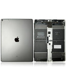 Tapa trasera plateada usada para iPad Pro 12.9 2.ª generación (A1670/A1671) con componentes preinstalados.