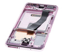 Pantalla OLED Samsung Galaxy S20 5G UW usada, Cloud Pink, con marco para reemplazo de display G981V.