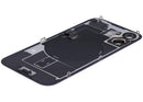 Encuentra en Xela una tapa trasera usada de iPhone 16 con placa de acero, carga inalámbrica, NFC, MagSafe, imán y flex de linterna en color rosa.