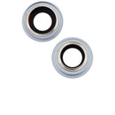 Lente de camara trasera con soporte y bisel para iPhone 15 / 15 Plus (Juego de 2 piezas) (Azul)