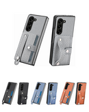 Protector de fibra de carbono con ranura para tarjeta y correa de muñeca para Samsung Galaxy Z Fold 6 en Quetzaltenango.