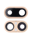Encuentra lentes de cámara trasera para iPhone 8 Plus en Xela, Quetzaltenango, en paquete de 10 unidades, con soporte y bisel en color dorado.