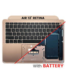Tapa superior Rose Gold usada para MacBook Air 13" A1932 con teclado y batería, repuesto para reparación.