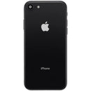 Tapa trasera negra OEM para iPhone SE 2020 (A2275), grado C, con puerto de carga y componentes preinstalados.