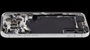 Tapa trasera plateada usada para iPhone 17 Pro Max, con puerto de carga flex y pequeñas piezas, versión global.