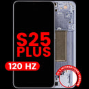 Pantalla OLED con marco para Samsung Galaxy S25 Plus 5G en color Icy Blue, ideal para reparación de pantalla rota.