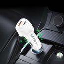 Cargador de auto USB-A de 38W con cable USB C-C de 3 pies en color negro, ideal para cargar tus dispositivos en Quetzaltenango.