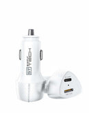 Cargador de auto USB-A de 38W con cable USB C-C de 3 pies en color negro, ideal para cargar tus dispositivos en Quetzaltenango.