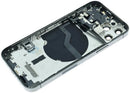 Tapa trasera de grafito para iPhone 12 Pro (A2407), usada OEM, con small parts para reparación.