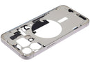 Chasis medio de iPhone 15 Pro Max A3106/A3108 blanco titanio con piezas pequeñas para reparación.
