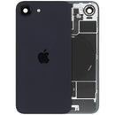 Tapa trasera original iPhone 17e negra con MagSafe, NFC y flex de linterna para reparación.
