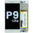 Pantalla LCD blanca con marco para Huawei P9 Lite VNS-L21, lista para reparación y cambio de display.