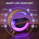 Cargador inalambrico 4 en 1 con luz nocturna, Bluetooth y reloj despertador (15W)