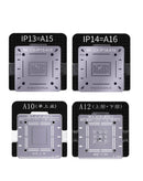 Stencil de reballing WL BGA para iPhone 6 a 15 Pro Max en Quetzaltenango para reparaciones de IC de CPU en talleres especializados.