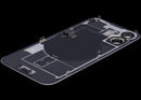 Tapa trasera blanca original para iPhone 16 con MagSafe, NFC y flex de flash, versión UK/EU.