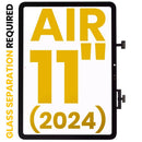 Reparación premium de digitalizador iPad Air 11 (2024) con separación de cristal requerida en Xela Quetzaltenango.