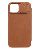 Estuche Wallet Armadillo Komodo para iPhone 14 en color marrón disponible en Xela Quetzaltenango.