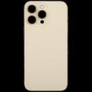 Tapa trasera dorada Grade B para iPhone 14 Pro Max, OEM usada con puerto de carga y piezas pequeñas.