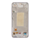Pantalla Hard OLED lavanda para Samsung Galaxy A36 5G con marco, lista para el cambio de display.