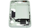 Chasis medio verde usado para iPhone 15 US Version (A2846) con pequeñas partes internas, listo para reparación.