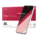 Paquete de 25 protectores de pantalla TPU transparentes Wrapd FlexShield, alta protección y durabilidad para displays.