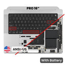 Tapa superior original plateada de MacBook Pro 16 A3403 2024 con batería y teclado ANSI US.